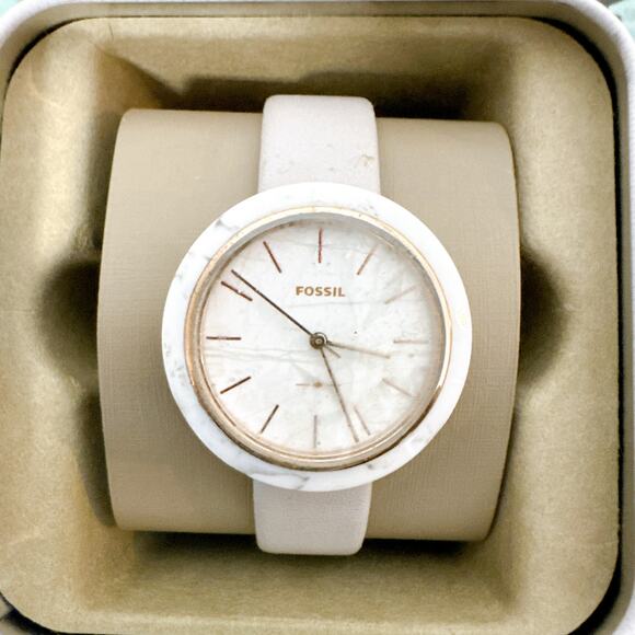 Fossil ES4381 Camille White Dial Grey Leather Women\'s Watch main image 6